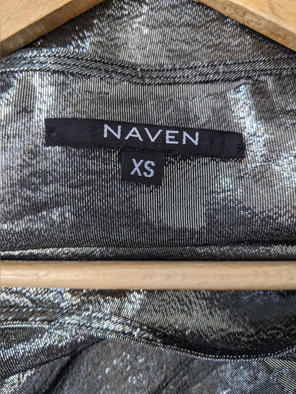 NAVEN Metallic Silver Top - XS MADE In  LOS Angeles